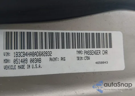 2010 Dodge Caliber Sxt z USA, uszkodzony, nr VIN 1B3CB4HA8AD602832